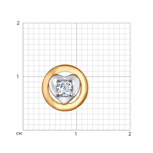 Pandantiv din aur roșu cu pietre Cubic Zirconia Incolor