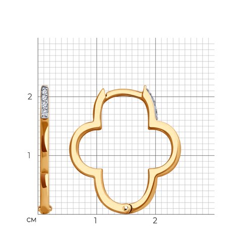 Cercei Creole din aur roșu cu pietre Cubic Zirconia Incolor