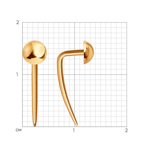 Серьги из красного золота без камней