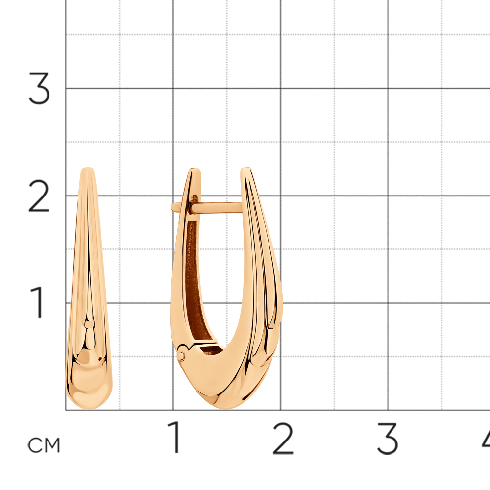 Серьги из красного золота без камней