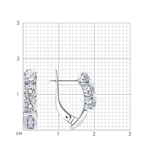 Cercei din argint  cu pietre Cubic Zirconia Incolor