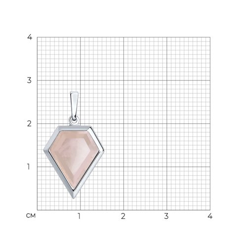 Подвеска из серебра с камнями Кварц розовый