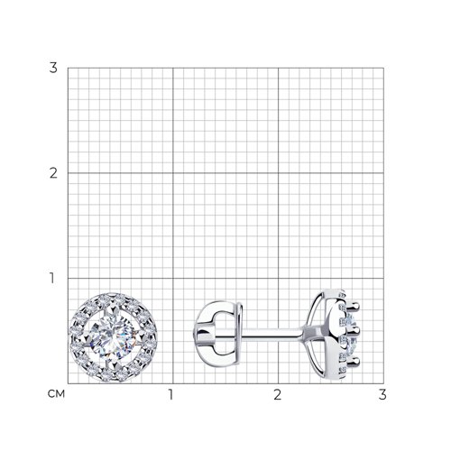 Cercei Pusete din argint  cu pietre Cubic Zirconia Incolor