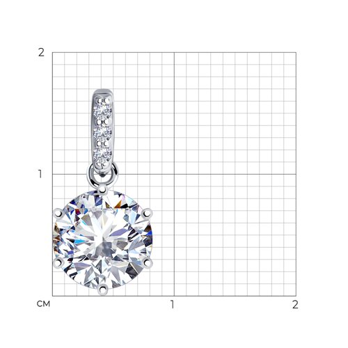 Pandantiv din argint  cu pietre Cubic Zirconia Incolor