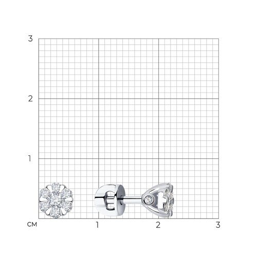 Cercei Pusete din aur alb cu pietre Diamant