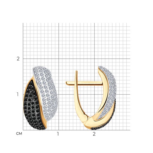 Cercei din aur roșu cu pietre Diamant, Diamant negru