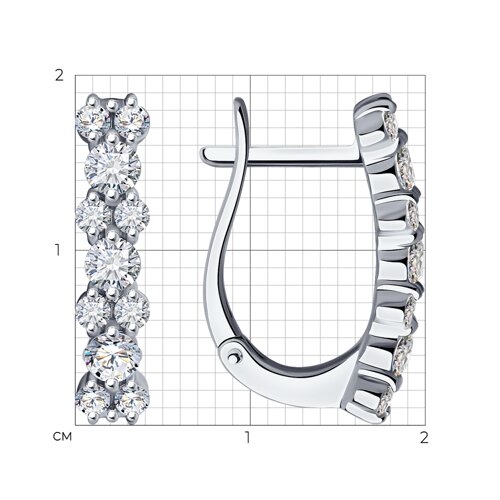 Серьги из белого золота с камнями Бриллиант