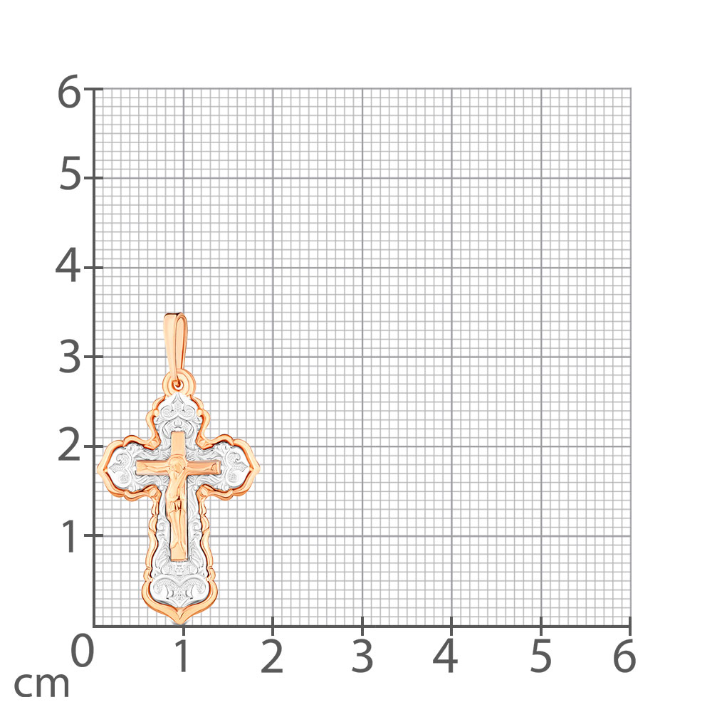 Крестик из красного золота без камней