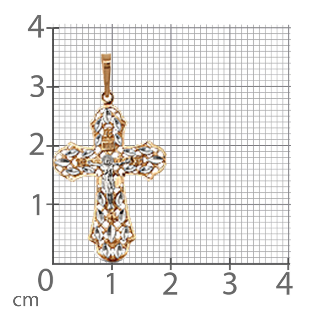 Крестик из красного золота без камней