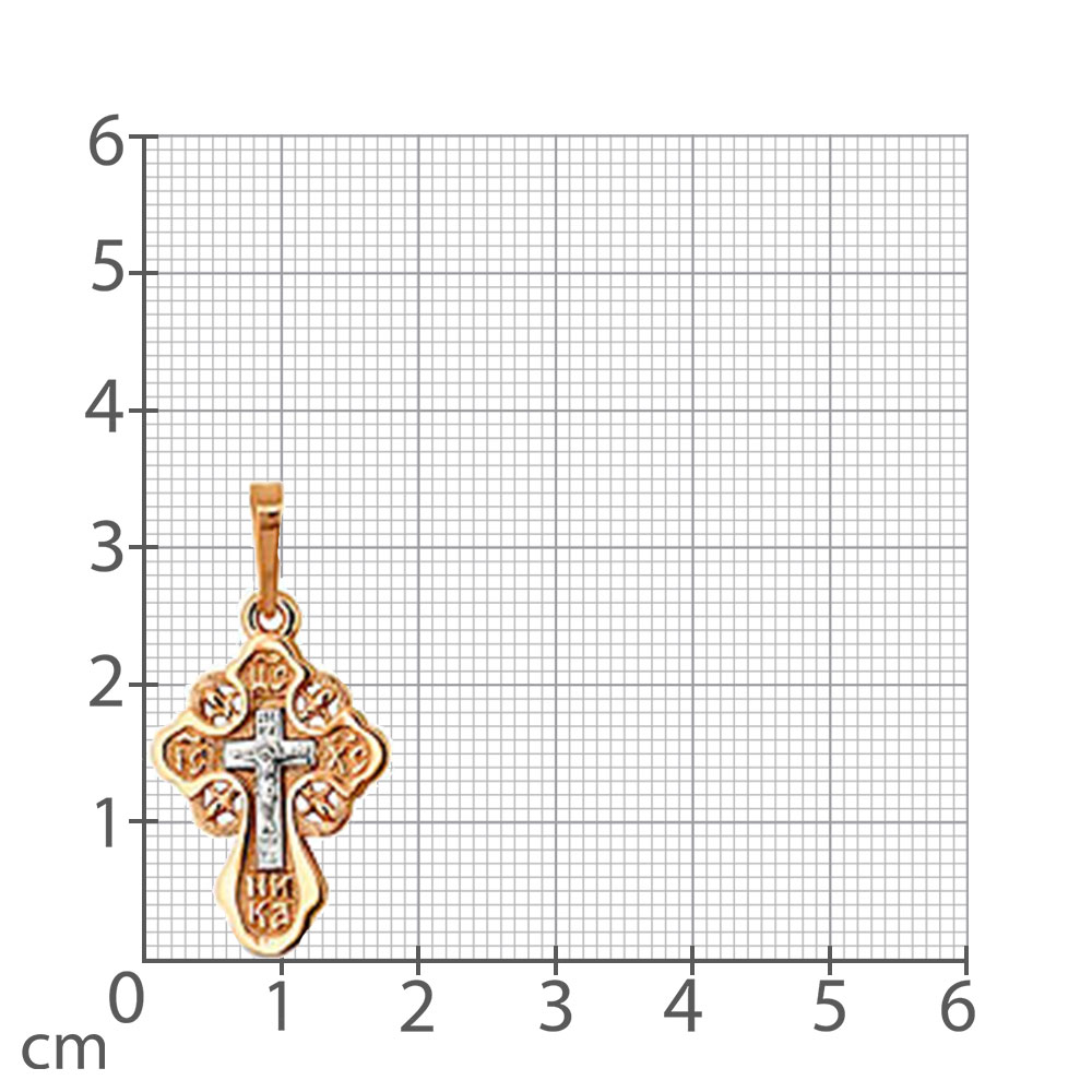 Крестик из красного золота без камней