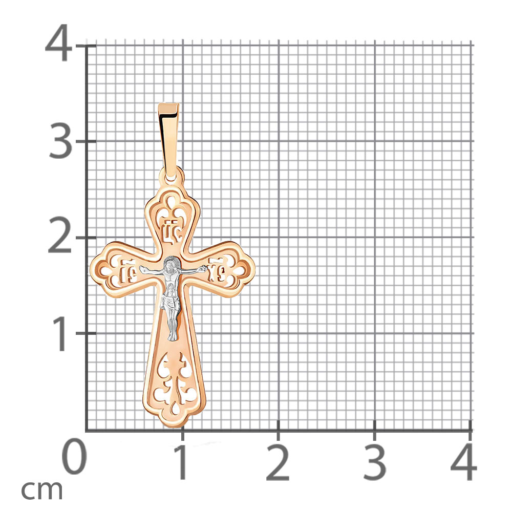 Крестик из красного золота без камней