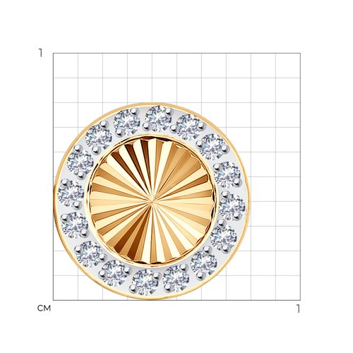 Pandantiv din aur roșu cu pietre Cubic Zirconia Incolor