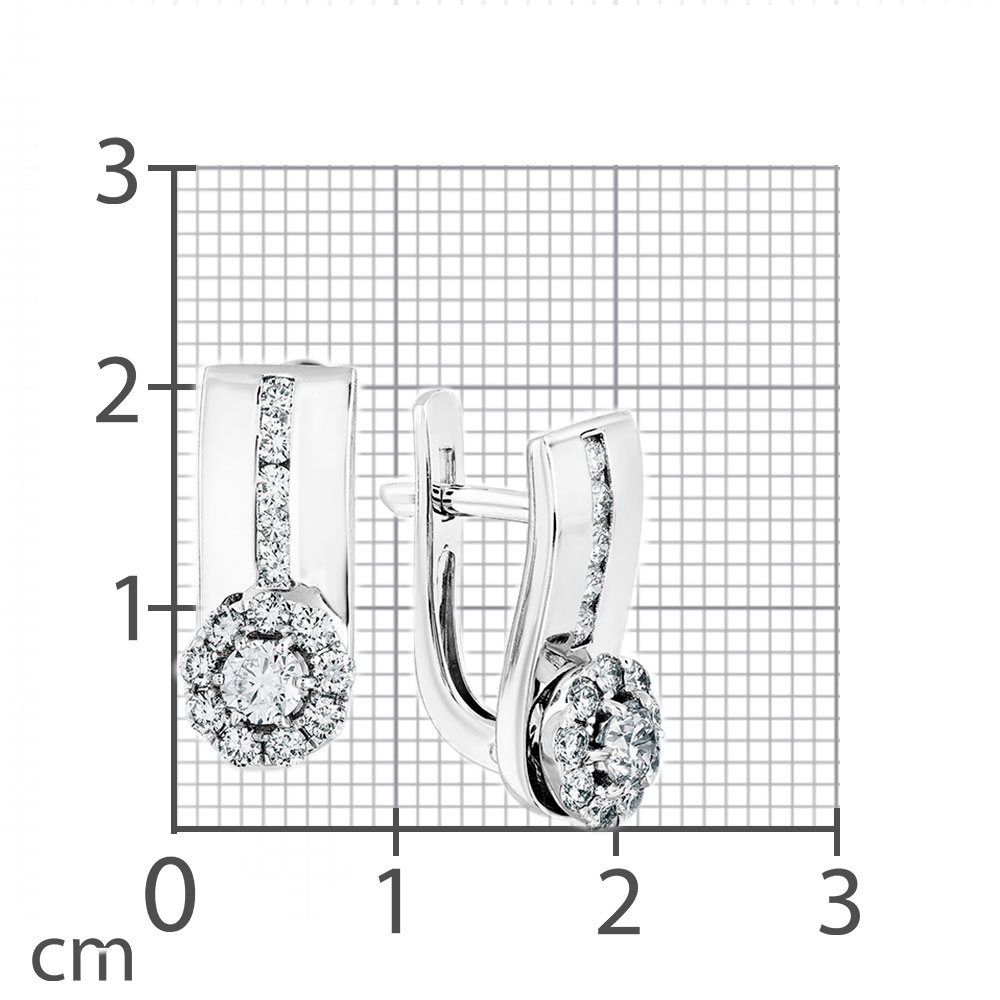 Cercei din aur alb cu pietre Diamant