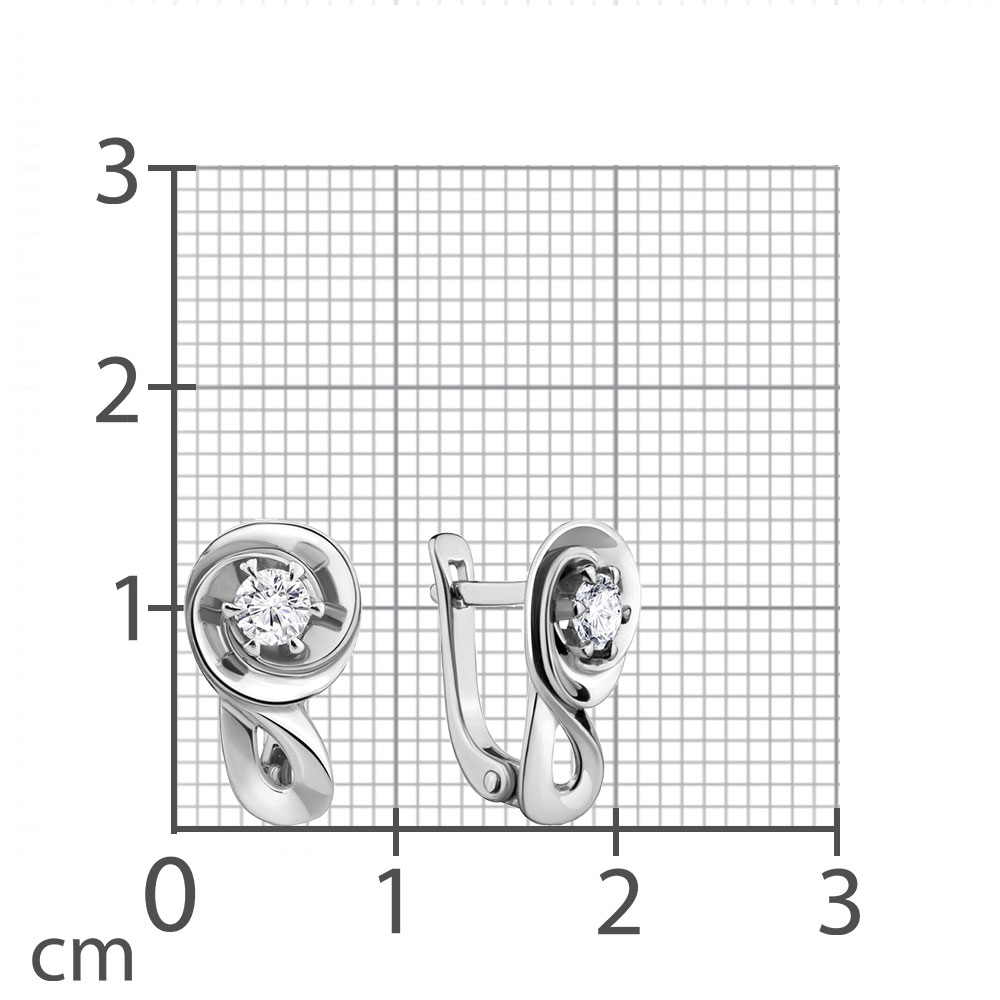 Серьги из белого золота с камнями Бриллиант