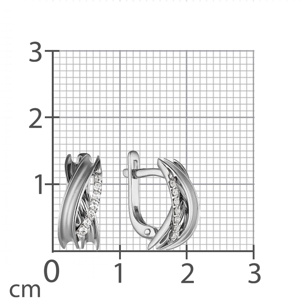 Серьги из белого золота с камнями Бриллиант