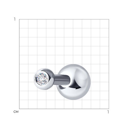Пирсинг из белого золота с камнями Бриллиант