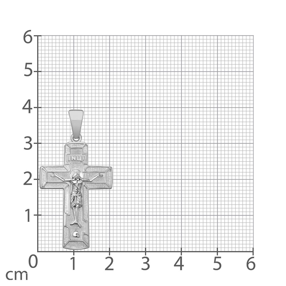 Крестик из белого золота без камней