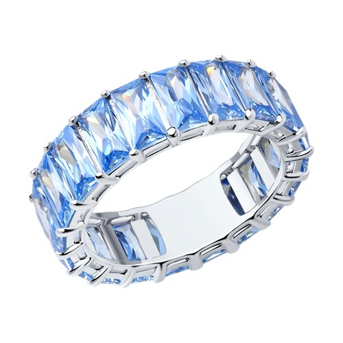 Inel din argint  cu pietre Cubic Zirconia Albastru