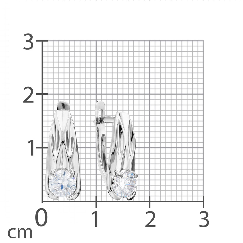 Cercei din aur alb cu pietre Cubic Zirconia Incolor