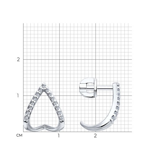 Cercei Pusete din argint  cu pietre Cubic Zirconia Incolor