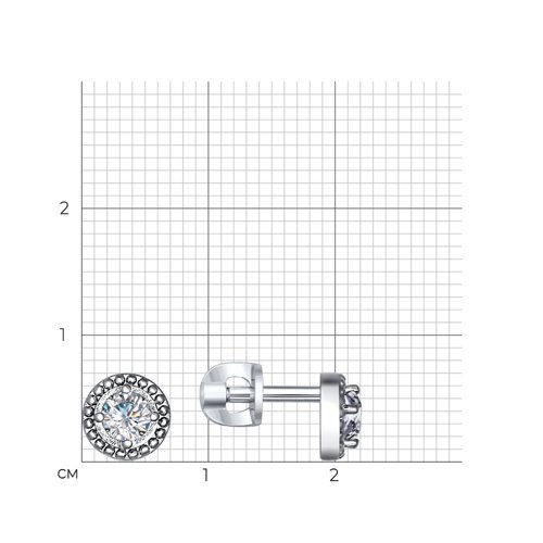 Cercei Pusete din argint  cu pietre Cubic Zirconia Incolor