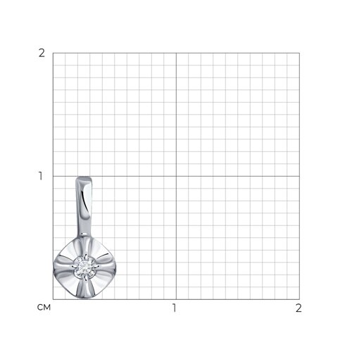 Подвеска из белого золота с камнями Бриллиант