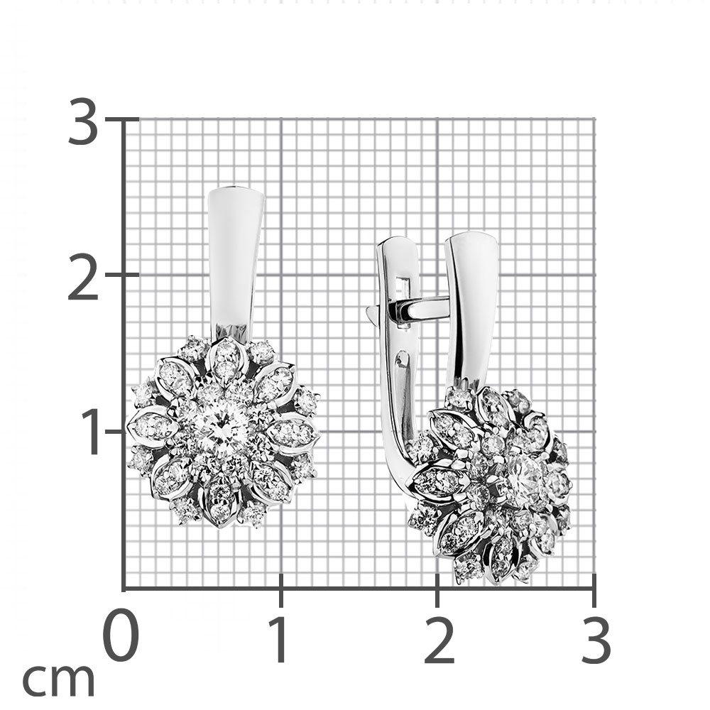 Cercei din aur alb cu pietre Diamant