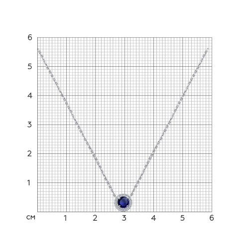 Колье из белого золота с камнями Бриллиант, Сапфир