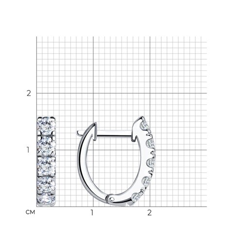 Cercei Creole din argint  cu pietre Cubic Zirconia Incolor