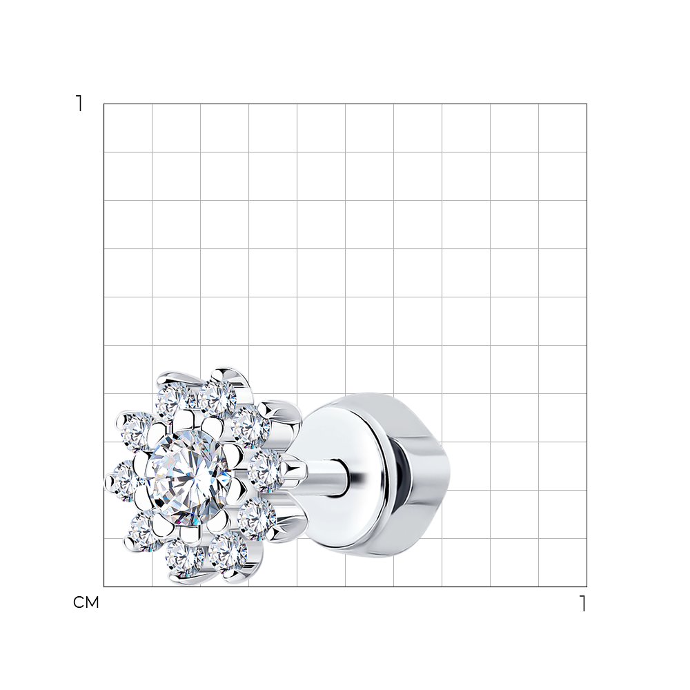 Cercel din argint  cu pietre Cubic Zirconia Incolor