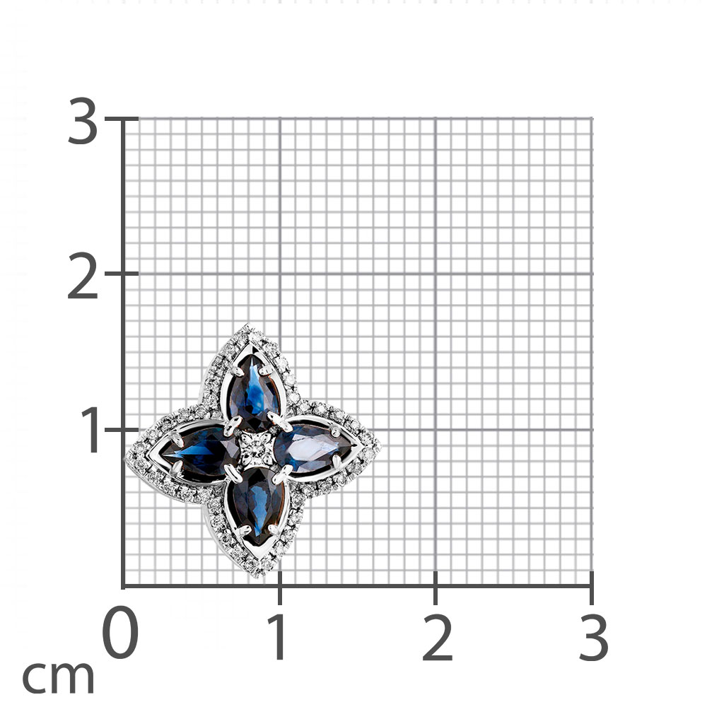 Подвеска из белого золота с камнями Бриллиант, Сапфир
