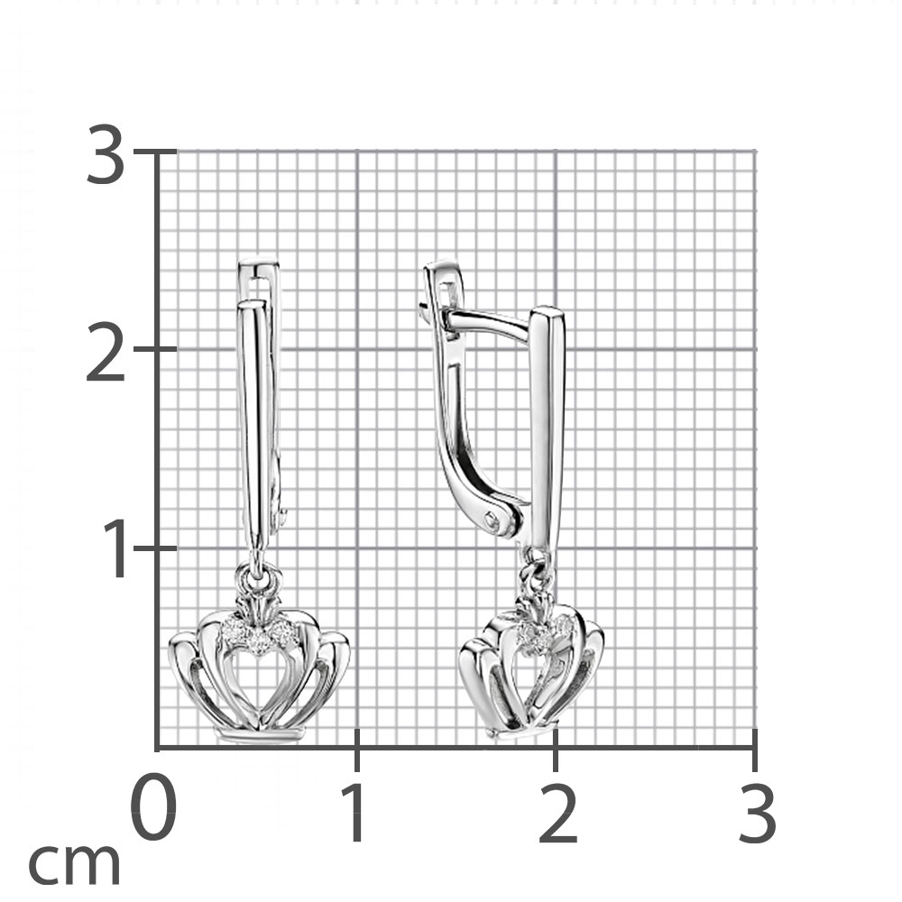 Cercei Suspendați din argint  cu pietre Cubic Zirconia Incolor