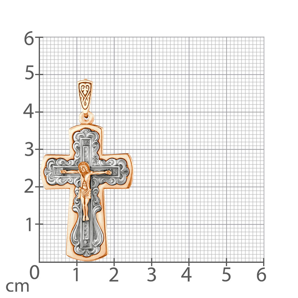 Крестик из красного золота без камней