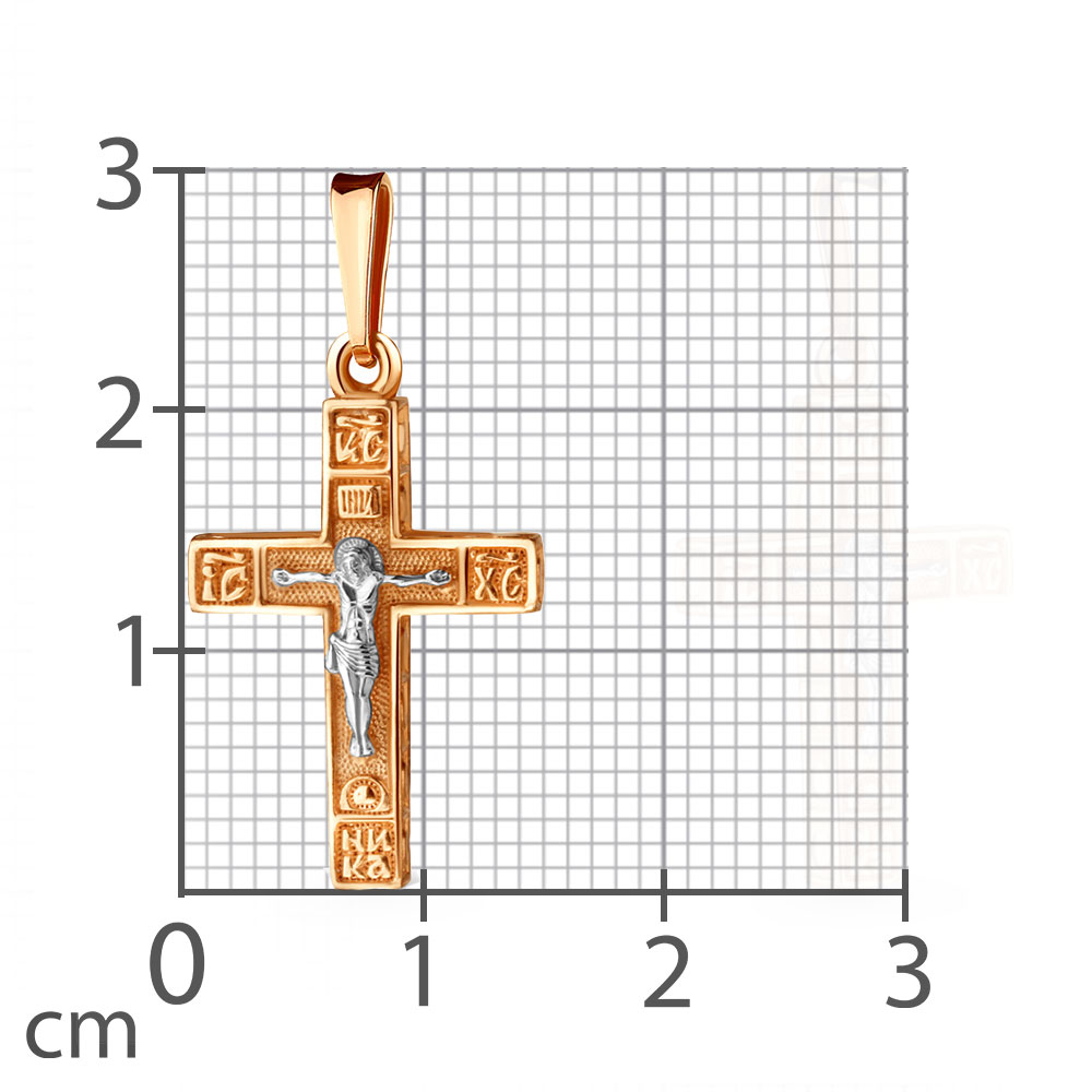 Крестик из красного золота без камней