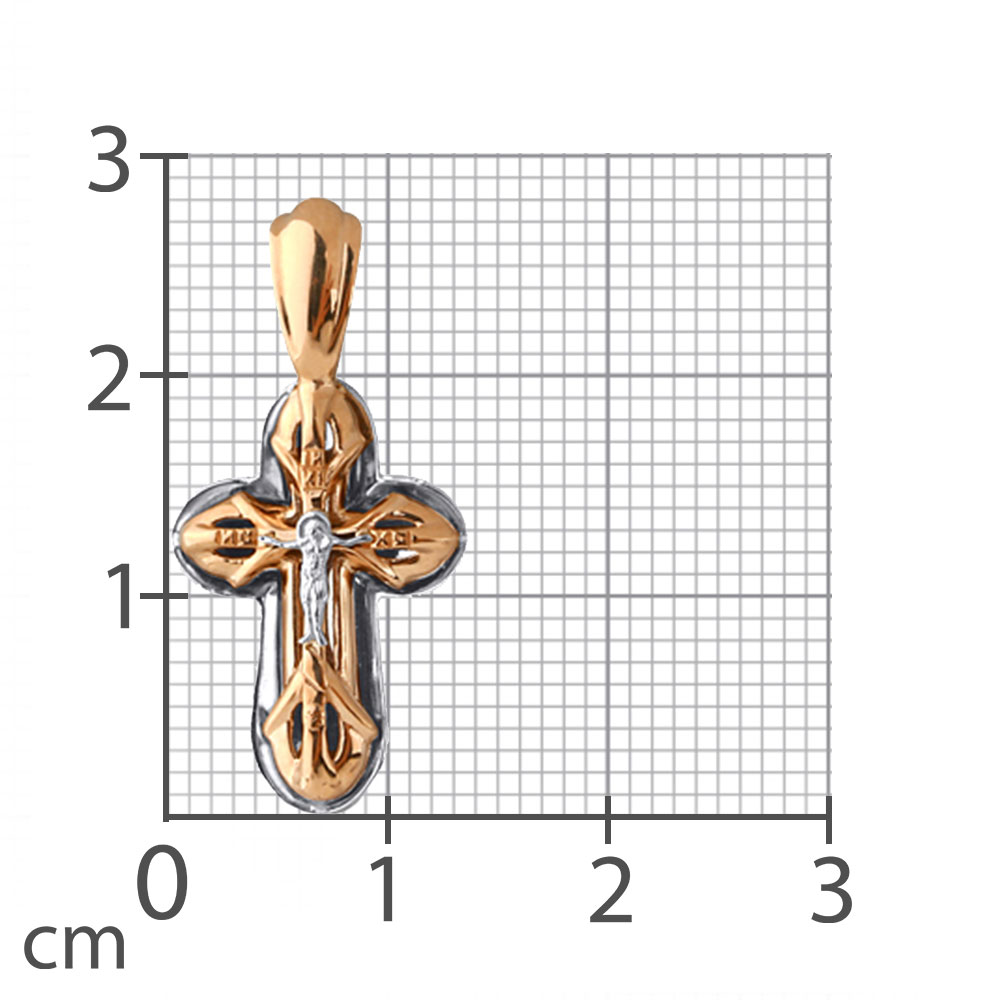 Крестик из красного золота без камней