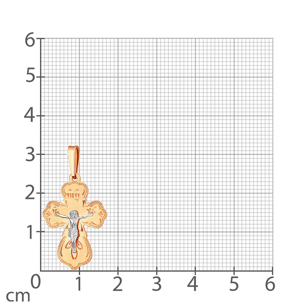 Крестик из красного золота без камней
