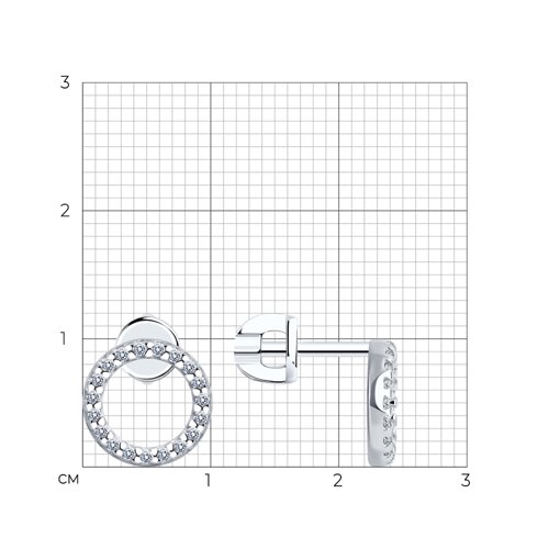 Cercei Pusete din argint  cu pietre Cubic Zirconia Incolor