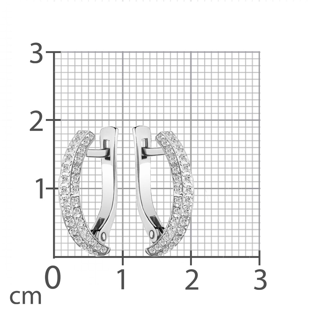Серьги из белого золота с камнями Бриллиант