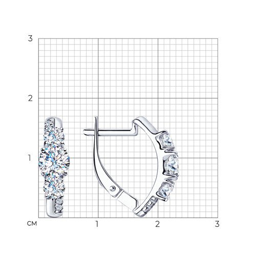 Cercei din argint  cu pietre Cubic Zirconia Incolor