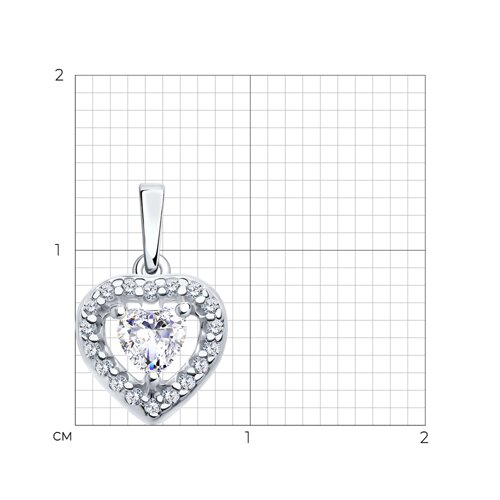 Pandantiv din argint  cu pietre Cubic Zirconia Incolor