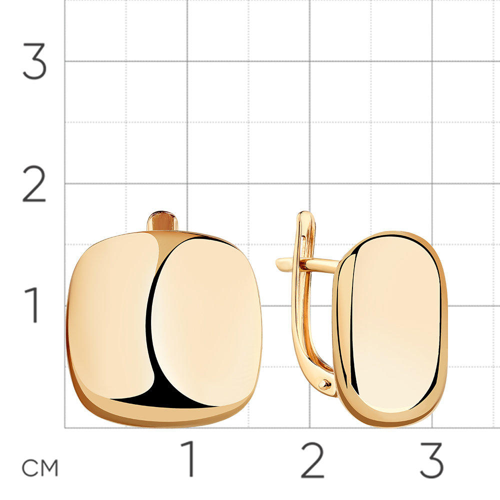 Серьги из красного золота без камней