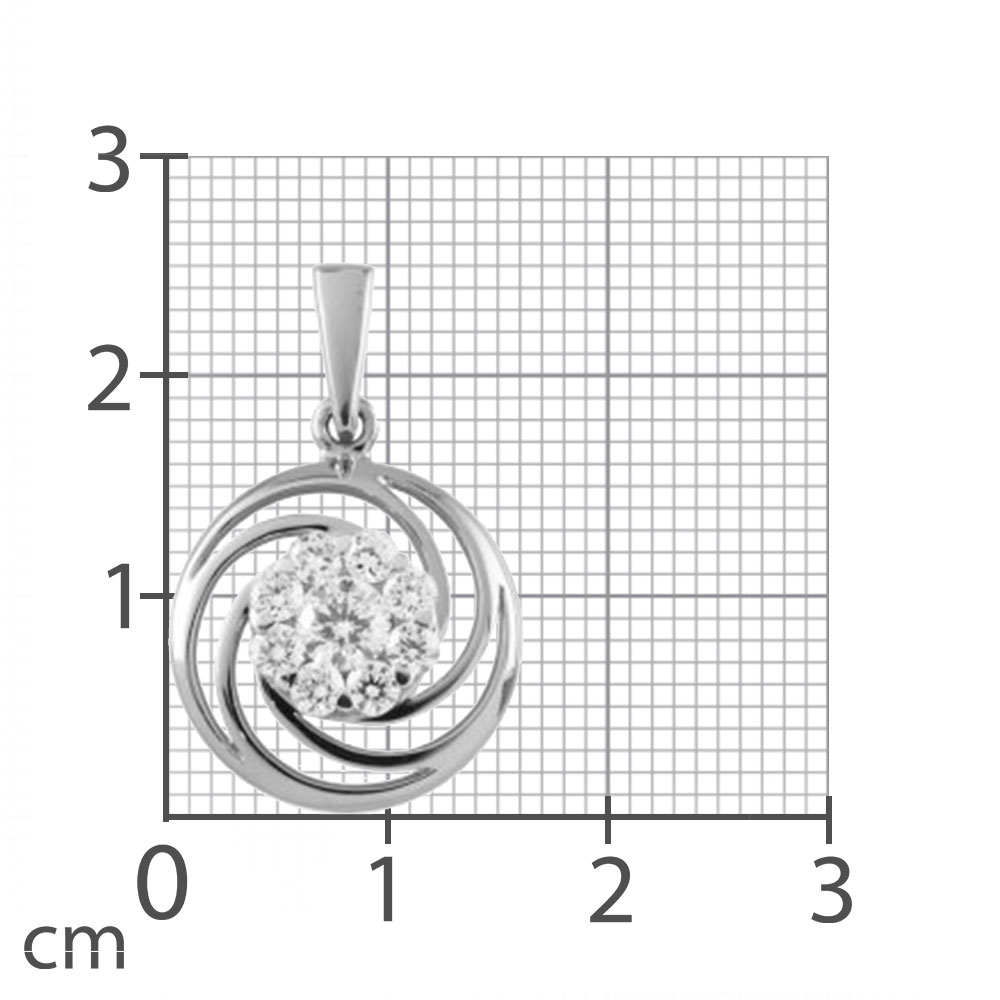 Pandantiv din aur alb cu pietre Diamant