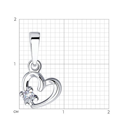 Pandantiv din argint  cu pietre Cubic Zirconia Incolor