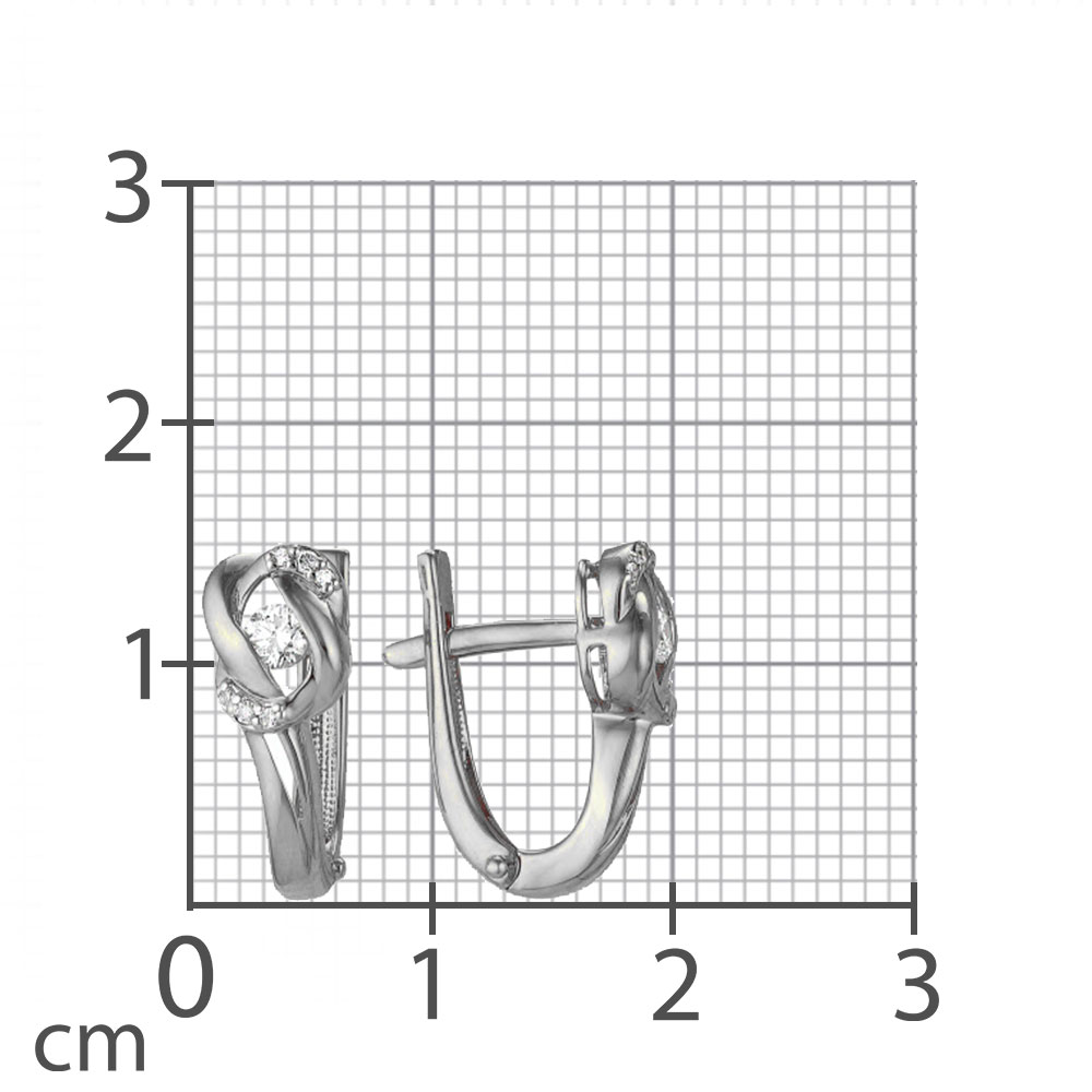 Серьги из белого золота с камнями Бриллиант