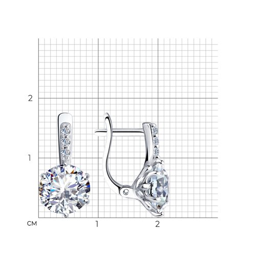 Cercei din argint  cu pietre Cubic Zirconia Incolor