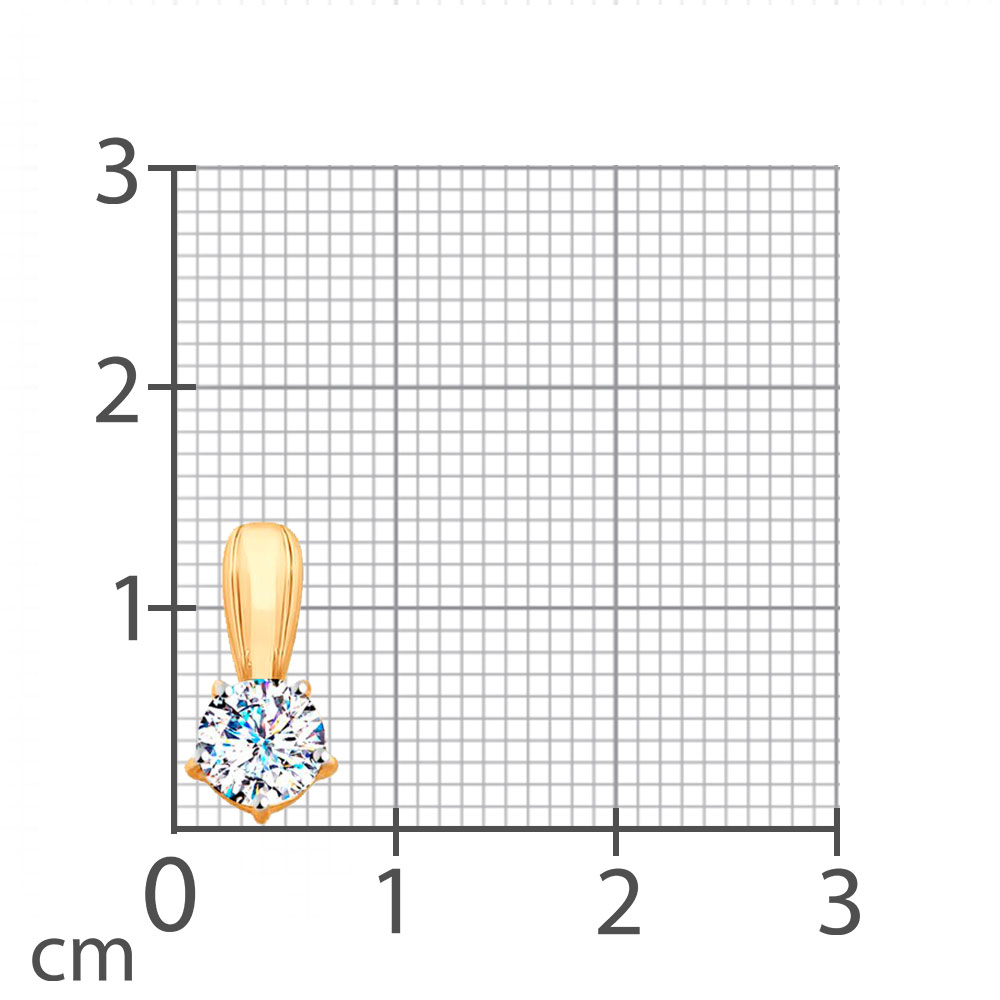 Pandantiv din aur roșu cu pietre Cubic Zirconia Incolor