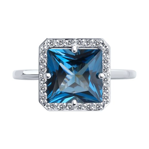 Inel din aur alb cu pietre Cubic Zirconia Incolor, Topaz London