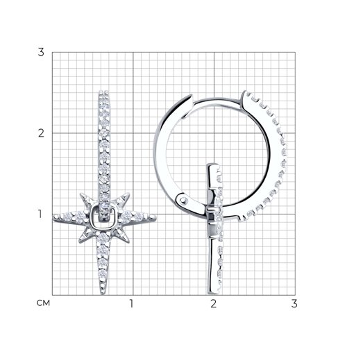 Cercei Creole din argint  cu pietre Cubic Zirconia Incolor