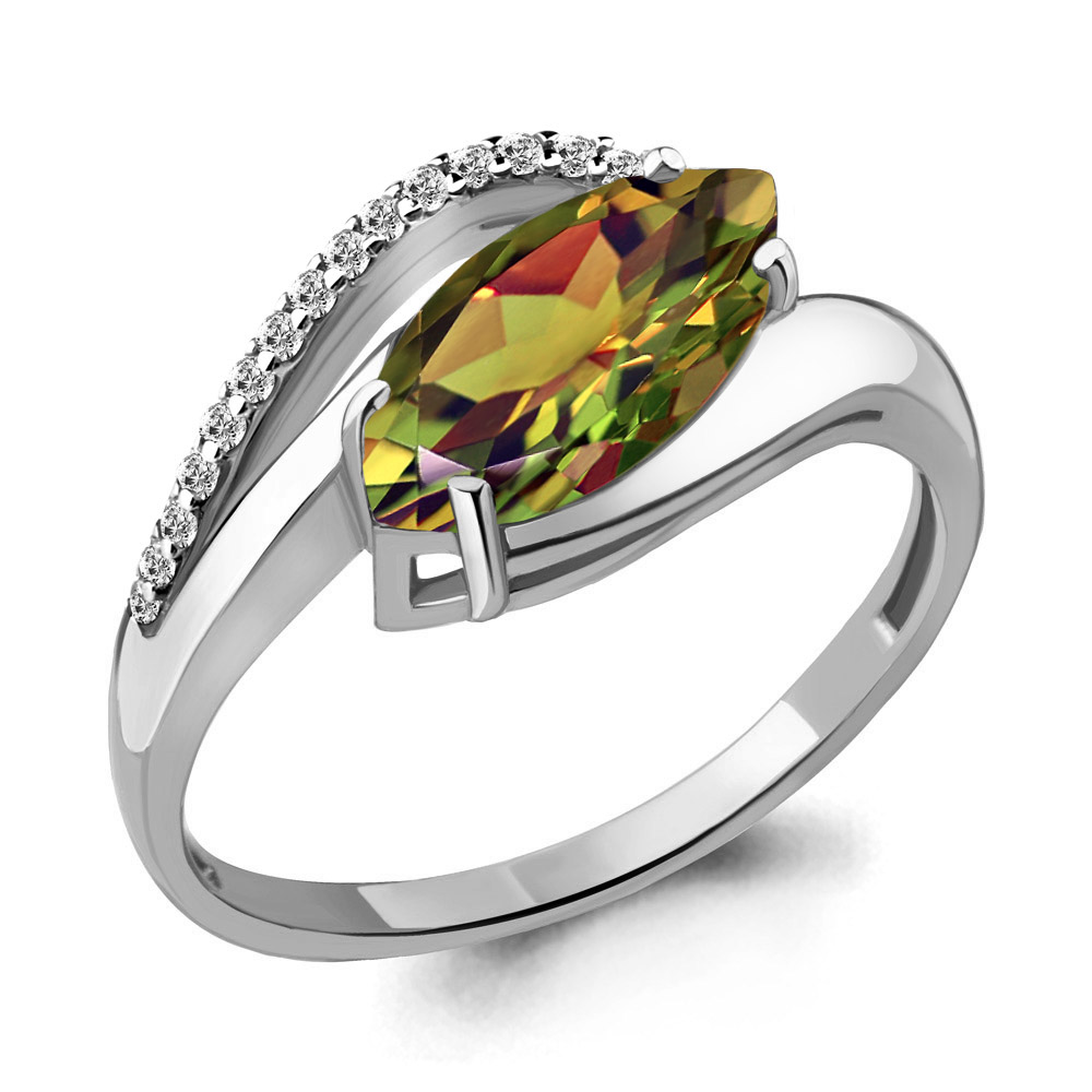 Inel din argint  cu pietre Cubic Zirconia Incolor, Zultanit (sint.)