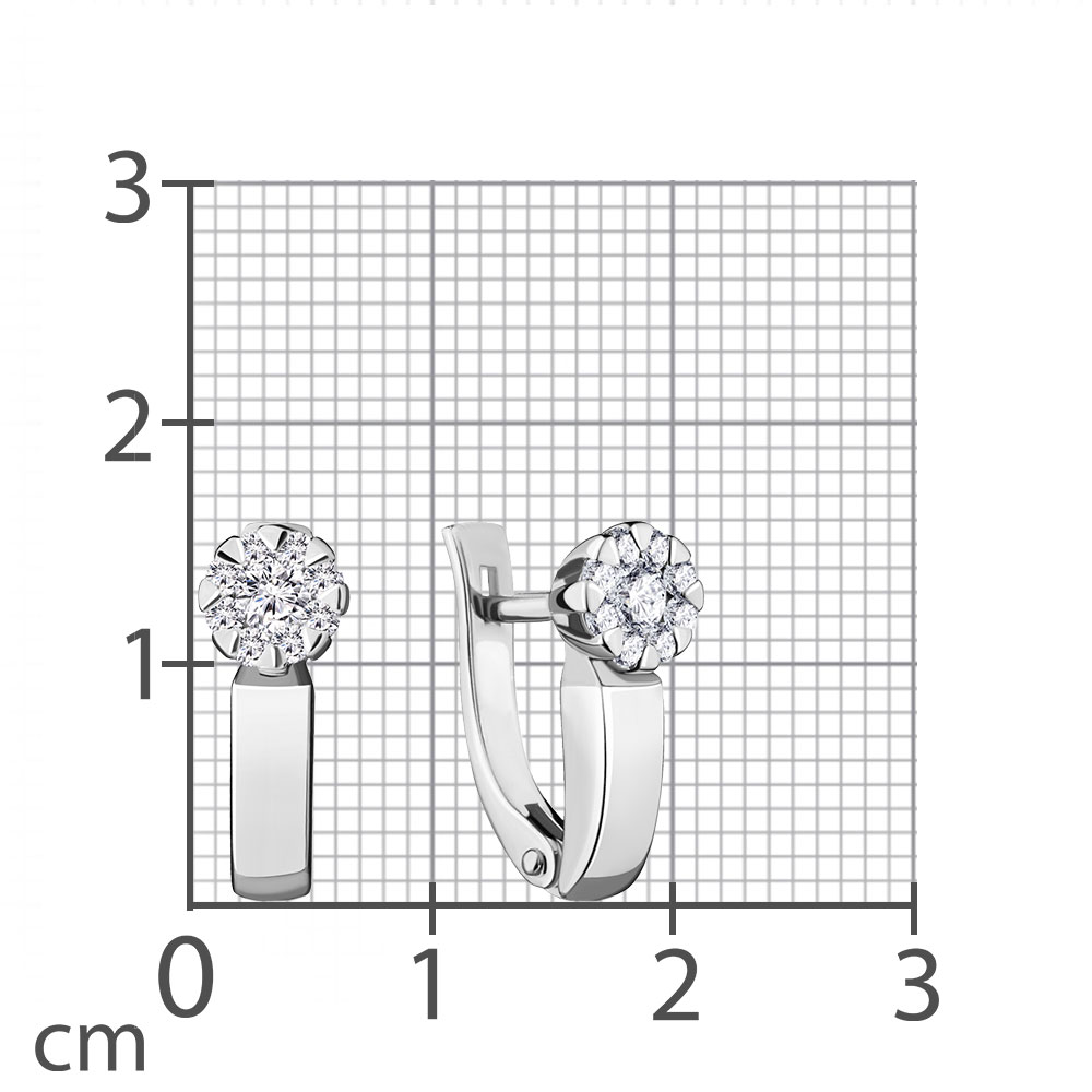 Cercei din aur alb cu pietre Diamant